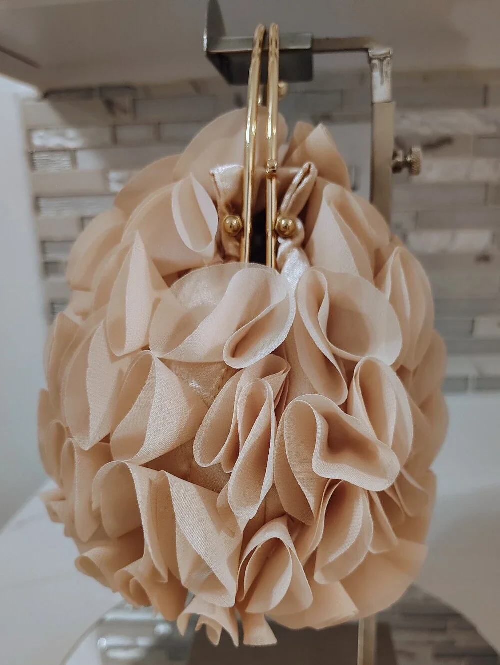 NWT Sincerely Jules Top-Handle Kisslock Purse - Chiffon Petals w/GHW